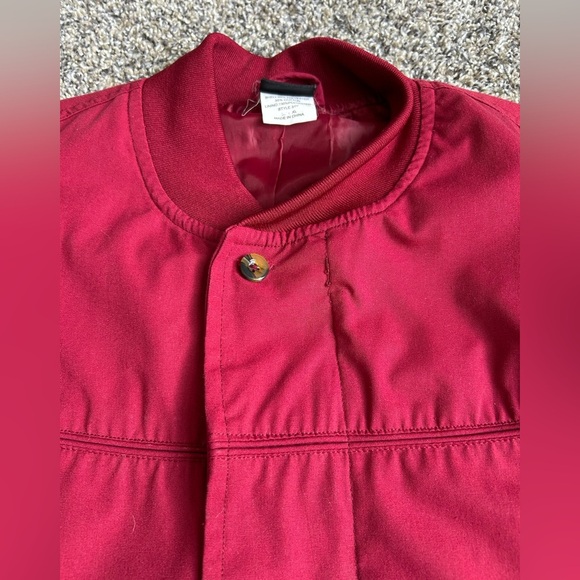Hanand Men’s Vintage 90s Zip Up Deep Red Jacket size XL - Picture 2 of 10